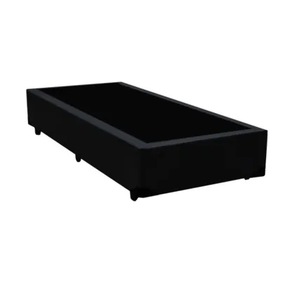 Base Cama Box Solteiro Sintético Preto - 88x188X39