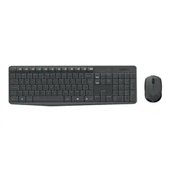 Kit Teclado e Mouse sem fio Logitech MK235 Cinza