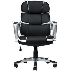 Cadeira Mymax Presidente Corporate Giratoria, Preto E Branco