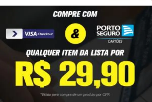 [Cartão porto Seguro] Qualquer item por R$ 29.90