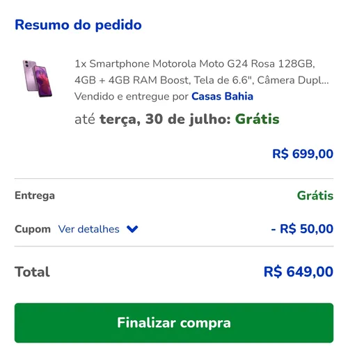 Imagem na descrição da promoção