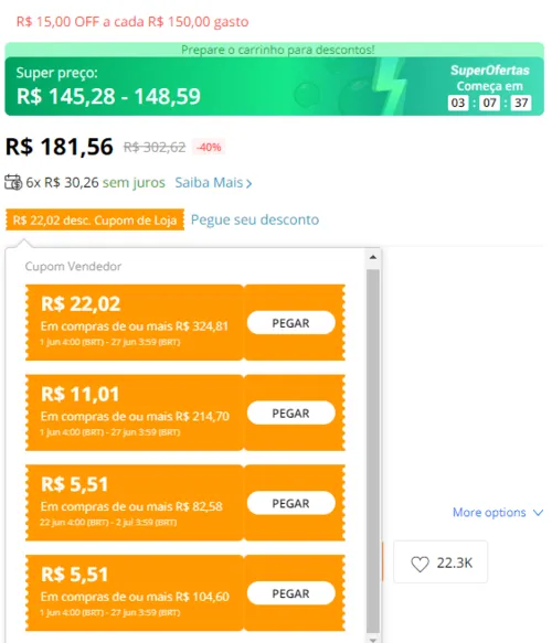 Imagem na descrição da promoção