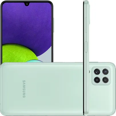 Smartphone Samsung Galaxy A22 128GB 4G Wi-Fi Tela 6.4'' Dual Chip 4GB RAM Câmera Quádrupla + Selfie 13MP - Verde