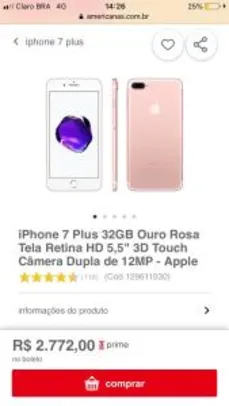 iPhone 7 Plus 32GB Ouro Rosa