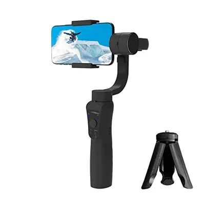 Gimbal Estabilizador Portátil de 3 Eixos com Tripé de Aderência para Celular, Smartphone