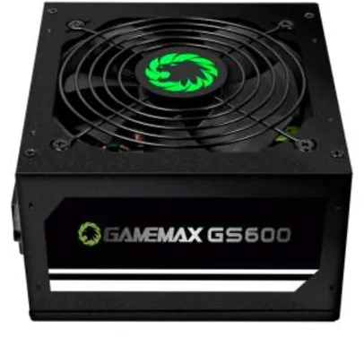 Fonte Gamemax GS600, 600W, 80 Plus White, PFC Ativo | R$280