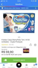 Fraldas Calça MamyPoko Tam. M 84 Unidades - Dupla Proteção R$ 60