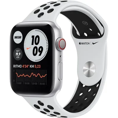 [REEMBALADO] Apple Watch 6 Cellular 44mm Caixa Prateada - Nike Edition