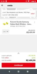 Galaxy Buds Amarelo R$ 420,00 - Americanas.