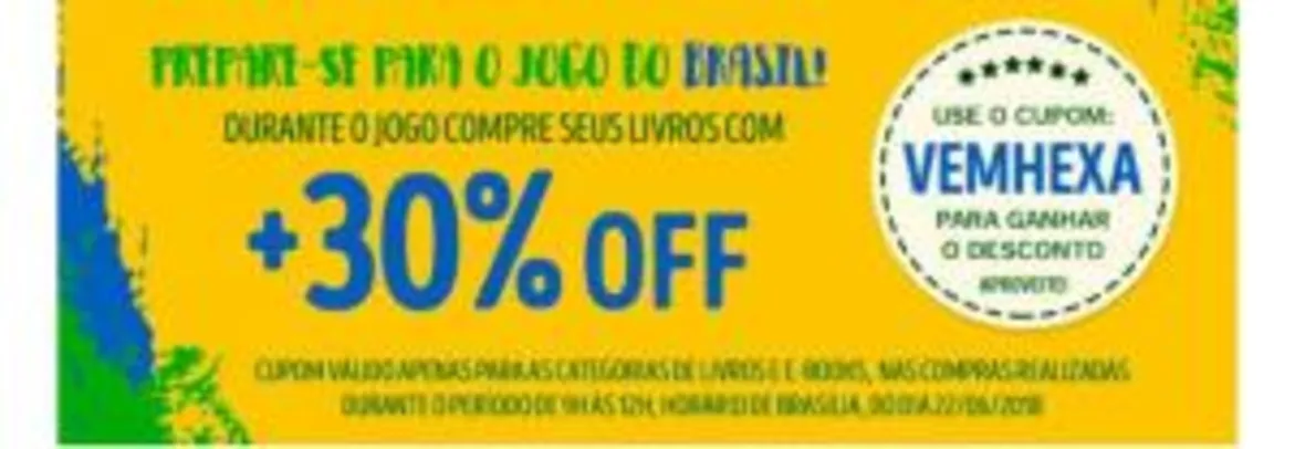 Desconto de 30% em livros na Saraiva