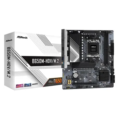 [Com Cashback R$863] Placa Mãe ASRock B650M-HDV/M.2, AMD B650, mATX, DDR5 - 90-MXBLA*