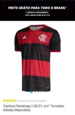 Camisa Flamengo | 20/21 s/nº Torcedor Adidas Masculina R$ 157