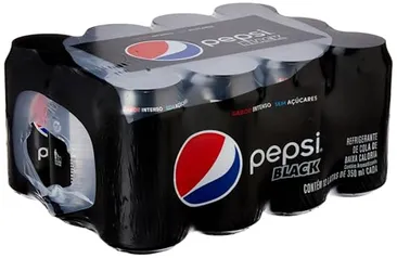 [Reg| 1ª REC R$23] Refrigerante Pepsi Zero BLACK, Lata 350Ml Pack (12 Unidades)