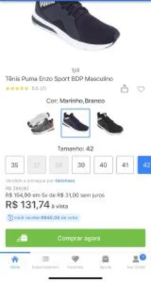 Magalupay: R$ 92 |Tênis Puma Enzo Sport Masculino