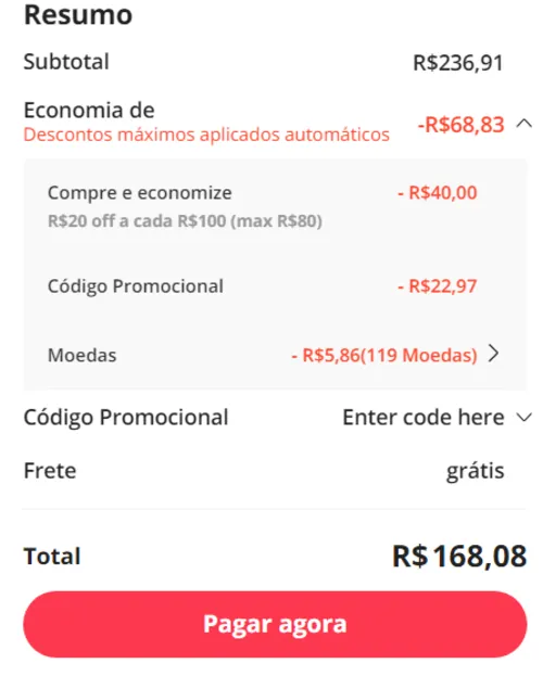 Imagem na descrição da promoção