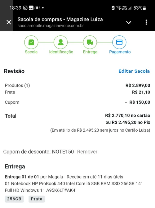 Imagem na descrição da promoção