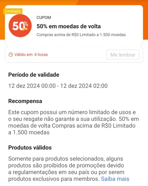 Imagem na descrição da promoção