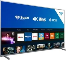 [CC AMERICANAS] - Smart TV Tela 70” Philips 70PUG6774/78 4K Conversor Digital Wi-Fi 2 USB 3 HDMI | R$ 3239