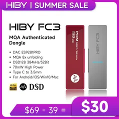 DAC e Amplificador de fones Hiby FC3