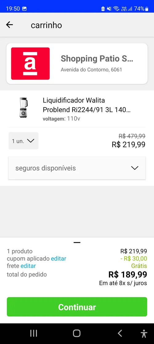 Imagem na descrição da promoção