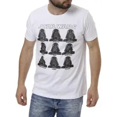 Camiseta Manga Curta Masculina Star Wars Branco | R$20