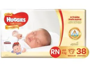 Fraldas RN Huggies Soft Touch com 38 unid.