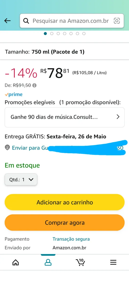 Imagem na descrição da promoção