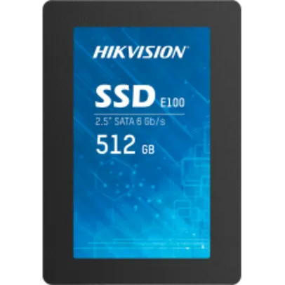 SSD Hikvision E-100 512GB , SATA III Leitura 560MBs e Gravação 510MBs, HS-SSD-E100-512GB