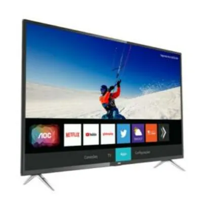 Smart TV LED 55" AOC 55U6295-78G Ultra HD 4K Wi-Fi, HDR, Xmart Preta com Conversor Digital Integrado