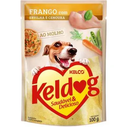 Ração Úmida Keldog Sachê Frango, Ervilha e Cenoura (Levando 60 ou Mais, Frete Grátis acima de 83)