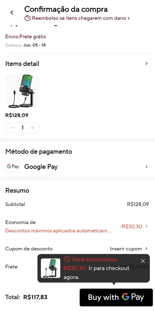 Imagem na descrição da promoção