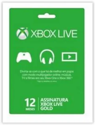 [Ponto Frio] Xbox Live Gold - 12 Meses por R$ 150