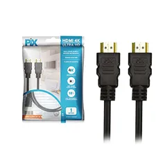 PIX Cabo Hdmi 2.0 4K Hdr 19P 1M Pix Gold, Preto