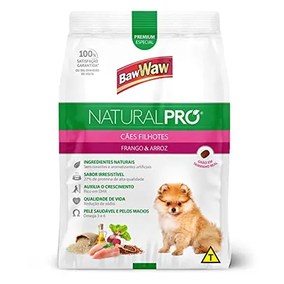[APP][PRIME] Ração Baw Waw Natural Pro para cães filhotes sabor Frango e Arroz - 1kg R$9,87