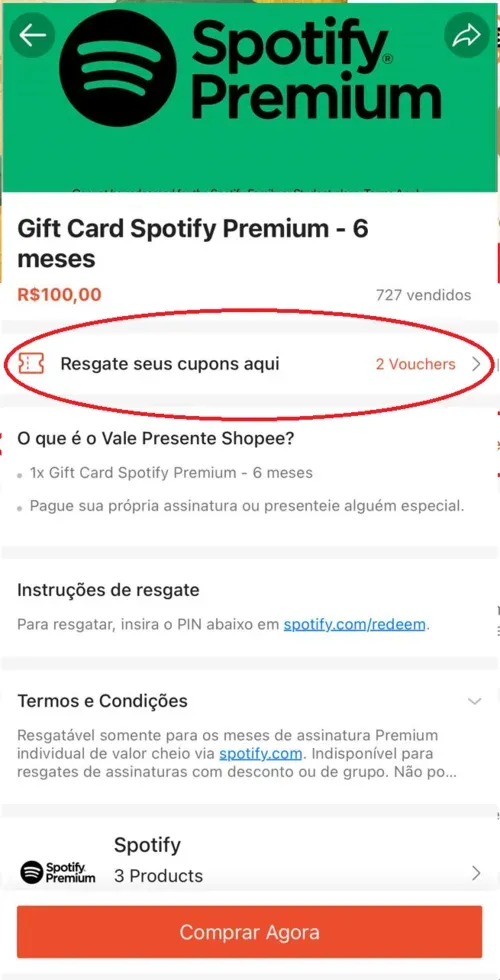 Imagem na descrição da promoção