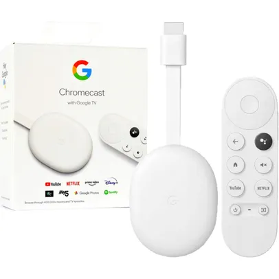 Chromecast 4 Google Tv Branco Wi-fi Hdmi 4k