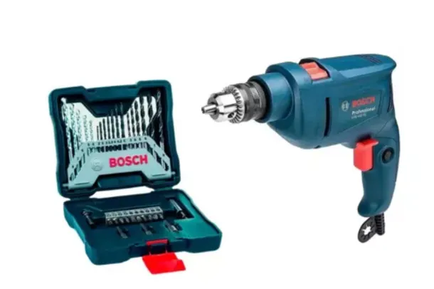 Kit Furadeira De Impacto Bosch GSB 450 RE STD 450W 127V + Kit de Pontas e Brocas Bosch X-Line 33 Pçs