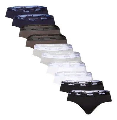 Kit Cueca Slip Básicas Com Elástico 10 Peças Mash [Tam.: M ao GG]