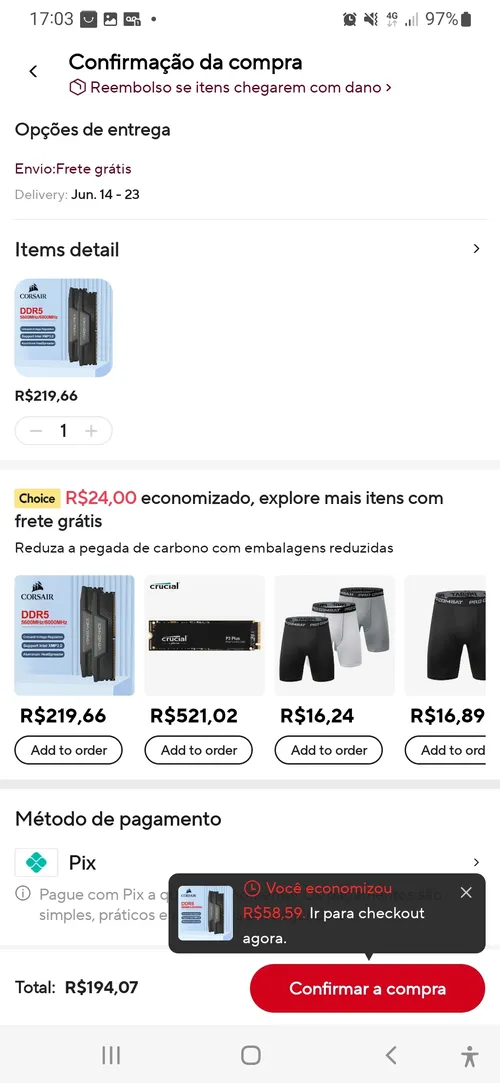 Imagem na descrição da promoção