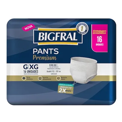 Roupa Íntima Bigfral Pants Premium Tamanho G/XG - 16 Unidades