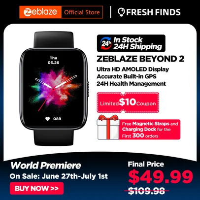 Smartwatch Zeblaze Beyond 2 Visor AMOLED Ultra HD GPS Embutido 