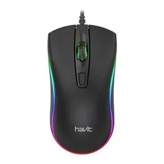 Mouse Gamer Havit MS72, 1200DPI, 4 Botões, RGB, Black, HV-MS72 | R$34