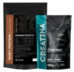 Kit Whey Protein Concentrado 1Kg + Creatina Monohidratada 250g - 100% Importado - Soldiers Nutrition