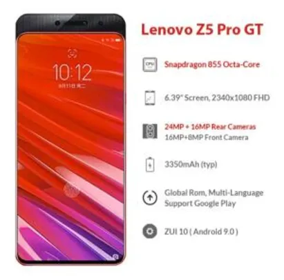 Smartphone Lenovo Z5 Pro GT / 256GB rom + 8 GB ram R$1.072