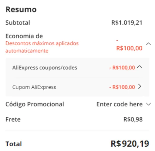 Imagem na descrição da promoção