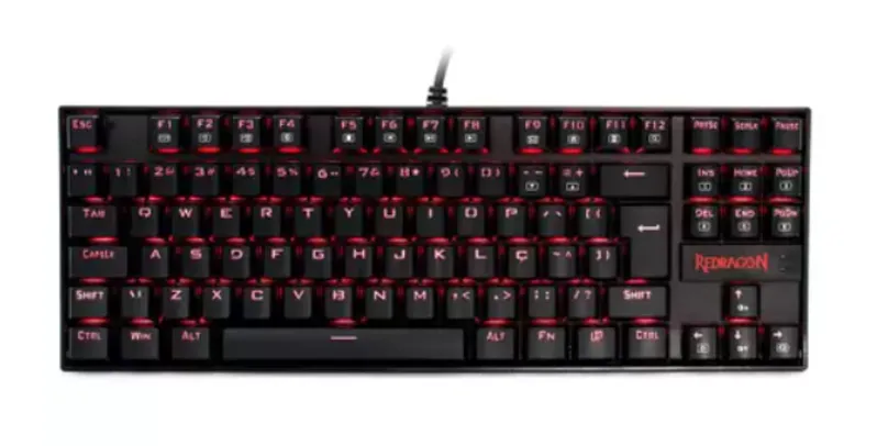 Teclado Mecânico Gamer Redragon Kumara, LED Vermelho, Switch Outemu Brown, PT - K552-2 (PT-BROWN)