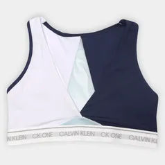 Sutiã Top Calvin Klein CK One Color Block - Marinho | R$ 60