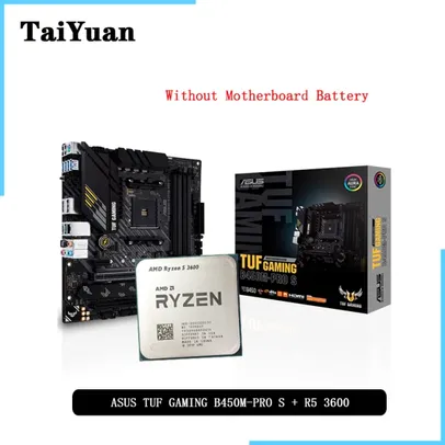 Placa-mãe amd ryzen 5 3600 r5 3600, cpu + asus tuf gaming b450m pro s,