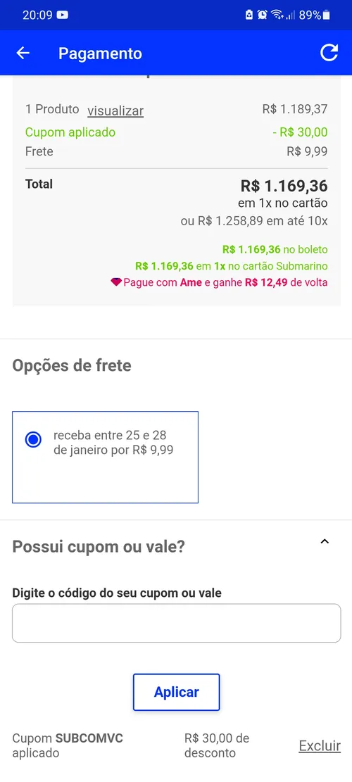 Imagem na descrição da promoção