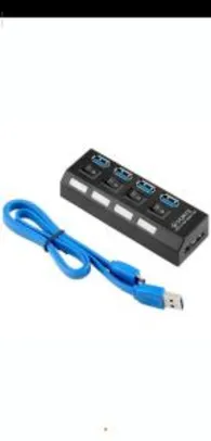 HUB MD9 USB 4 Portas 3.0, com Interruptor Energia + Cabo
